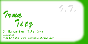 irma titz business card